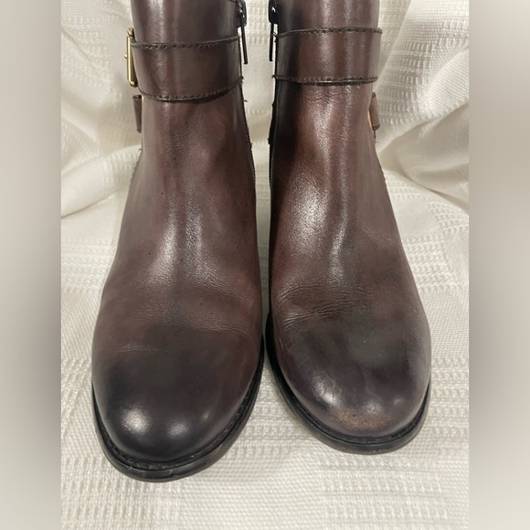 ARTURO CHIANG BRYSON BROWN LEATHER HEELED ANKLE BOOTIES SIZE 7M - Picture 3 of 10